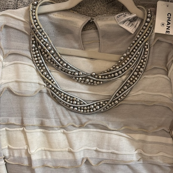 CHANEL SHEER TUNIC DRESS BEADED NWT SIZE 42 - Picture 4 of 14